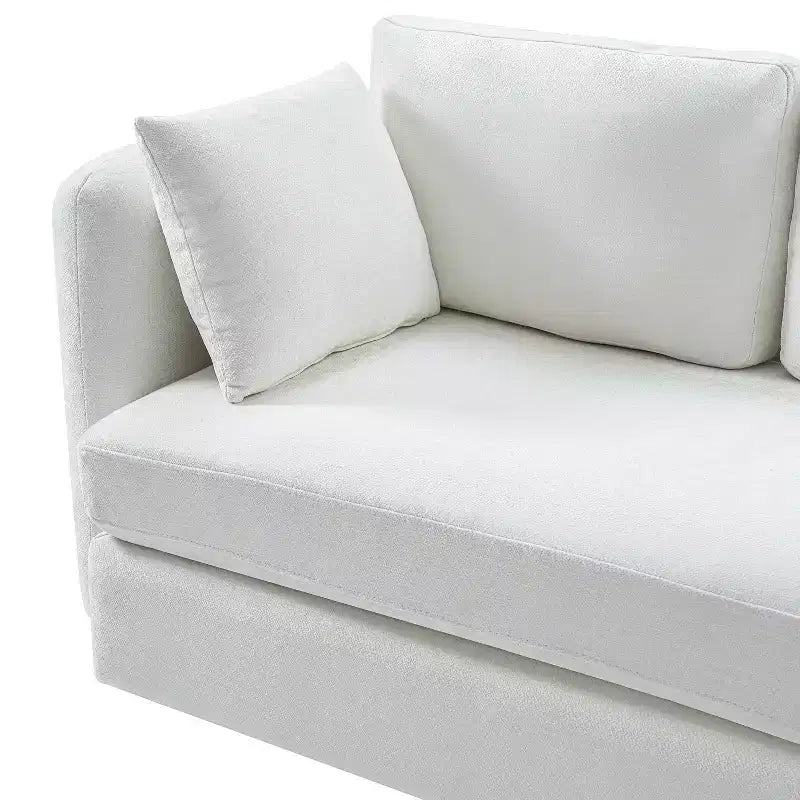 Divano modulare curvo Landon Modern 116.5 a 3 posti imbottito con cuscini mobili e 2 cuscini decorativi