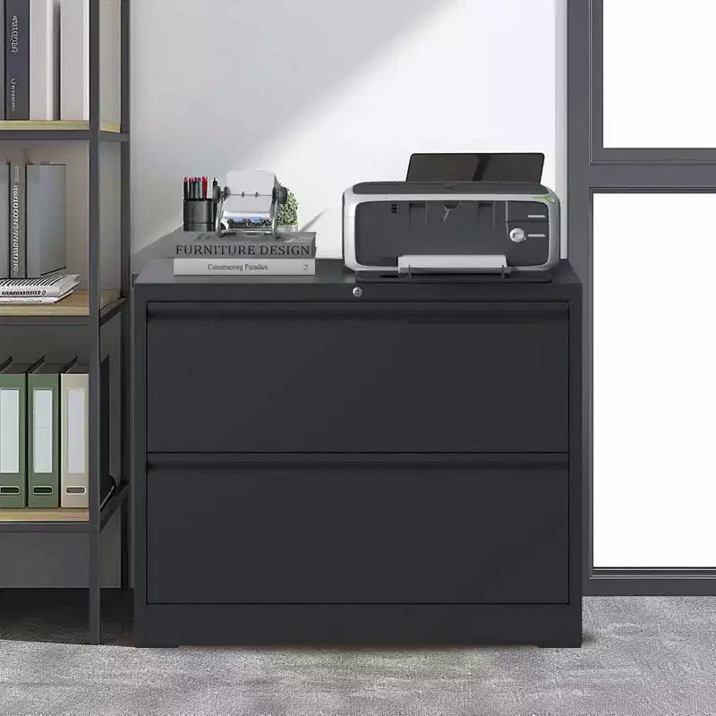 Lateral File Cabinet 2 Drawer, Filing Cabinet with Lock for Home Office, Locking Metal File Cabinet