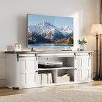 Mobile porta TV per televisori da 75 pollici, mobile TV in stile rustico con ante scorrevoli a fienile e armadietti, mobile consolle TV moderno per soggiorno e camera da letto