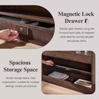 Armadietto da bagno alto 193 cm con arco, mobiletto portaoggetti in legno a 4 ripiani con cassetto inferiore con chiusura magnetica e 3 cassetti nascosti per bagno, lavanderia