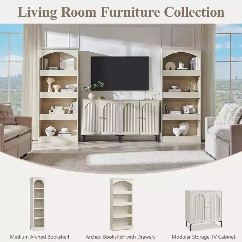Armadietto da bagno alto 193 cm con arco, mobiletto portaoggetti in legno a 4 ripiani con cassetto inferiore con chiusura magnetica e 3 cassetti nascosti per bagno, lavanderia