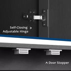 Mobile Dispensa da Cucina Stile Rustico, Credenza Autoportante, Ripiani Regolabili, 4 Ante, per Soggiorno