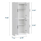 Mobile Dispensa da Cucina Stile Rustico, Credenza Autoportante, Ripiani Regolabili, 4 Ante, per Soggiorno