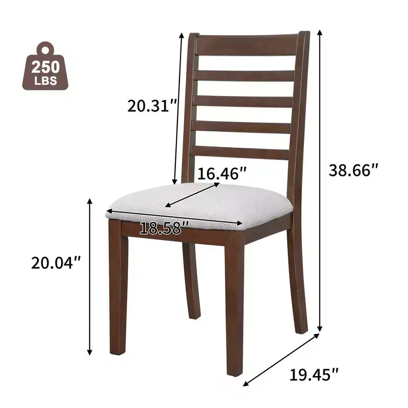 Set di 4 Sedie da Pranzo Stile Rustico Smith con Schienale Alto a Scaletta