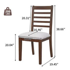 Set di 4 Sedie da Pranzo Stile Rustico Smith con Schienale Alto a Scaletta
