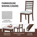 Set di 4 Sedie da Pranzo Stile Rustico Smith con Schienale Alto a Scaletta