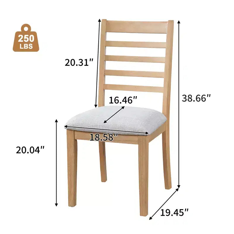 Set di 4 Sedie da Pranzo Stile Rustico Smith con Schienale Alto a Scaletta