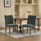 Sedia da pranzo imbottita in tessuto Maude Chenille con borchie decorative (Set di 2)