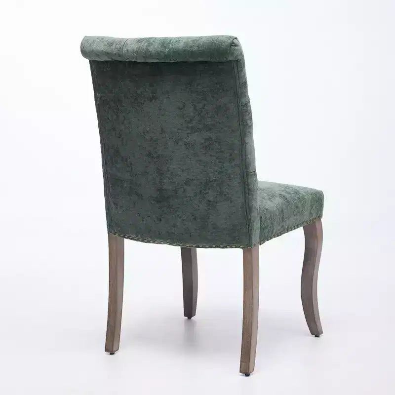 Sedia da pranzo imbottita in tessuto Maude Chenille con borchie decorative (Set di 2)