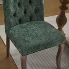 Sedia da pranzo imbottita in tessuto Maude Chenille con borchie decorative (Set di 2)