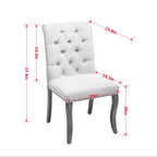 Sedia da pranzo imbottita in tessuto Maude Chenille con borchie decorative (Set di 2)