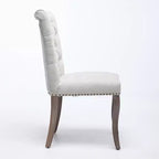 Sedia da pranzo imbottita in tessuto Maude Chenille con borchie decorative (Set di 2)
