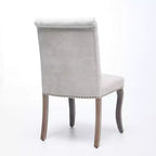 Sedia da pranzo imbottita in tessuto Maude Chenille con borchie decorative (Set di 2)