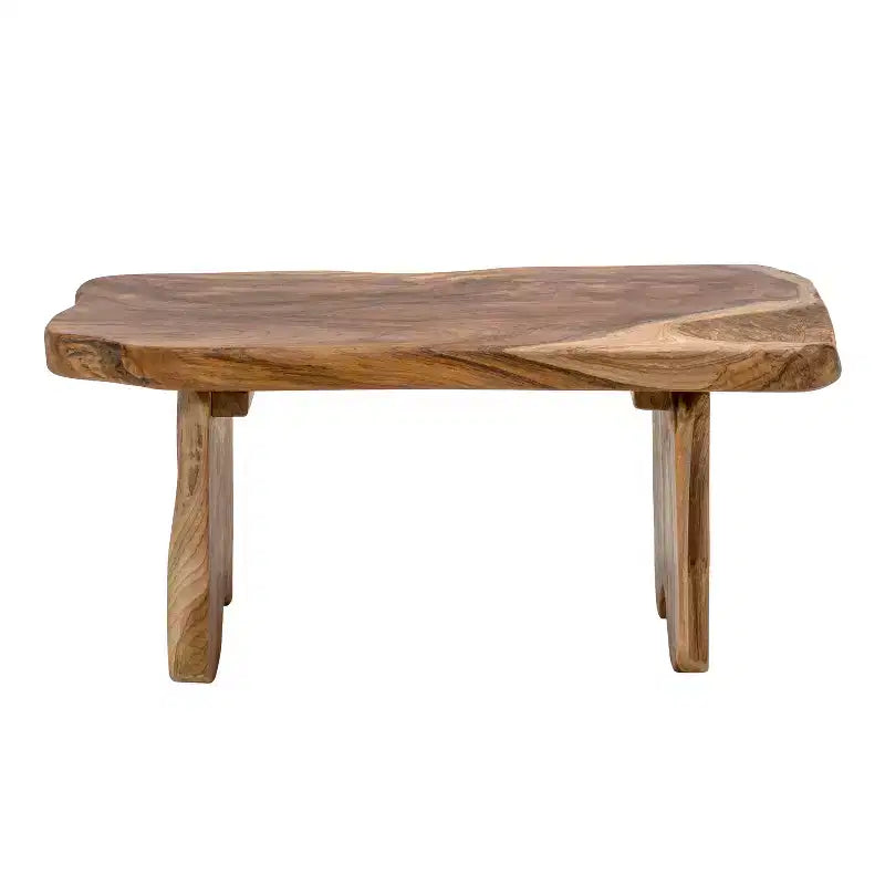 JONATHAN Y Stumpy 35.4 Panca da Ingresso Artigianale Rustica Minimalista in Legno Massello di Teak con Bordo Naturale