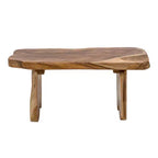 JONATHAN Y Stumpy 35.4 Panca da Ingresso Artigianale Rustica Minimalista in Legno Massello di Teak con Bordo Naturale