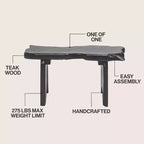 JONATHAN Y Stumpy 35.4 Panca da Ingresso Artigianale Rustica Minimalista in Legno Massello di Teak con Bordo Naturale