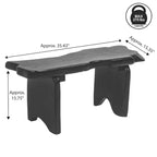 JONATHAN Y Stumpy 35.4 Panca da Ingresso Artigianale Rustica Minimalista in Legno Massello di Teak con Bordo Naturale
