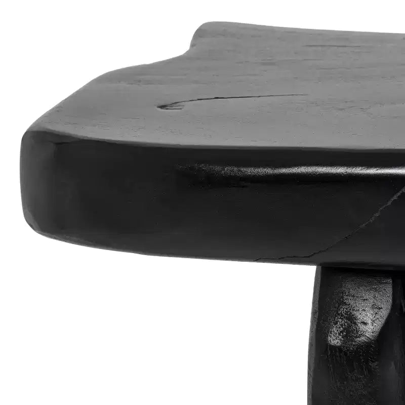 JONATHAN Y Stumpy 35.4 Panca da Ingresso Artigianale Rustica Minimalista in Legno Massello di Teak con Bordo Naturale