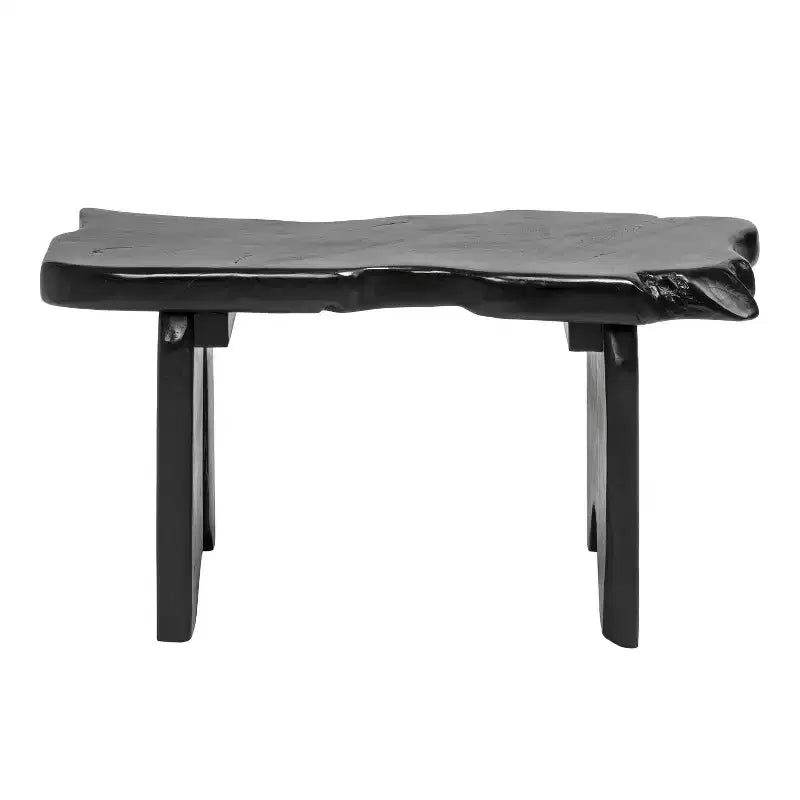 JONATHAN Y Stumpy 35.4 Panca da Ingresso Artigianale Rustica Minimalista in Legno Massello di Teak con Bordo Naturale
